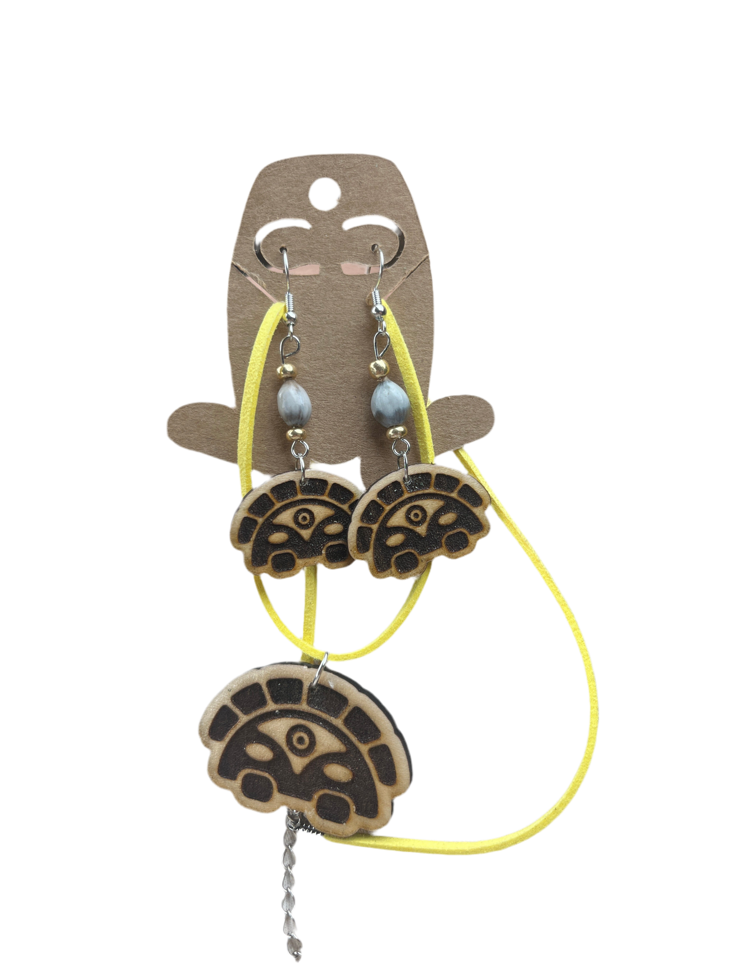 Taíno Moon Goddess earrings and necklace Set