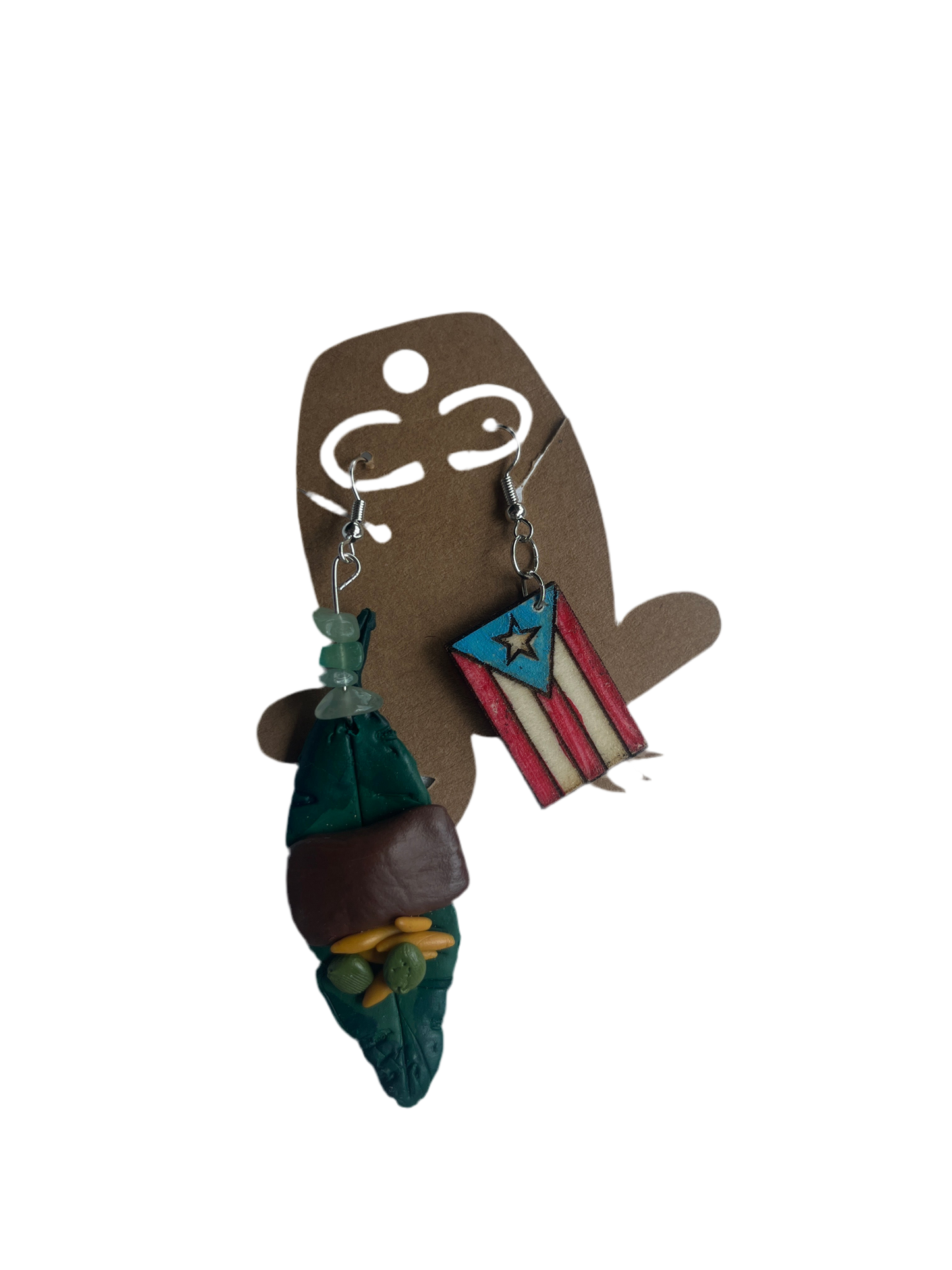 Pasteles, Arroz con Gandules en hoja de Plátano earrings