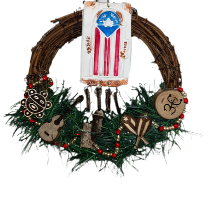 Corona 6” Navideña Boricua/ 6” Puertorican Christmas Wreaths