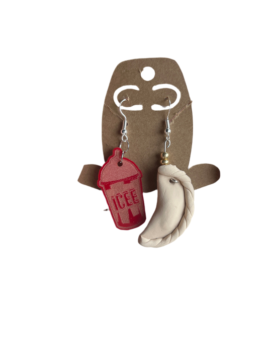 Empanadilla de pizza y icee earrings