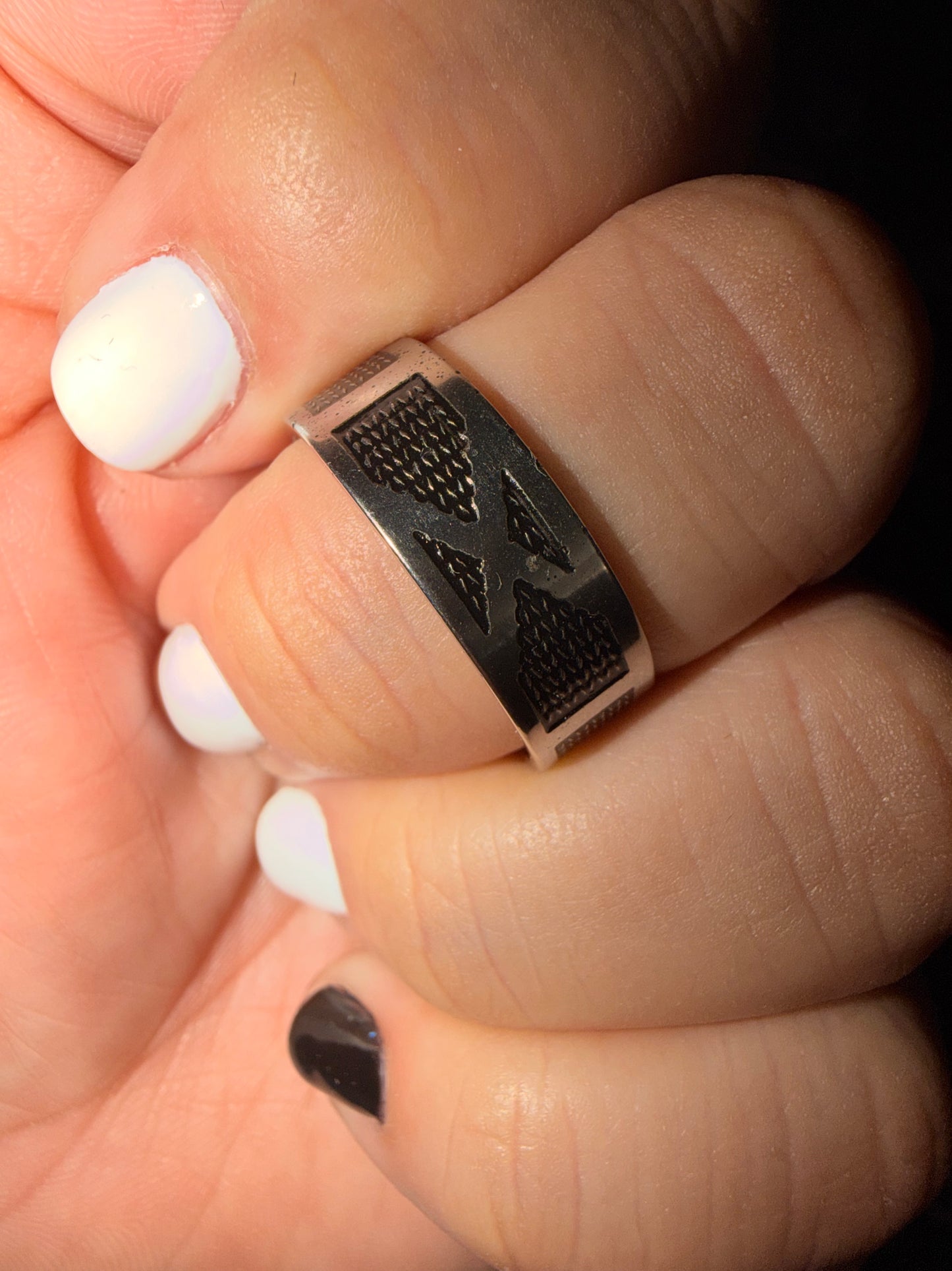 316L Stainless steel Men Unisex  Ring color Silver/Black