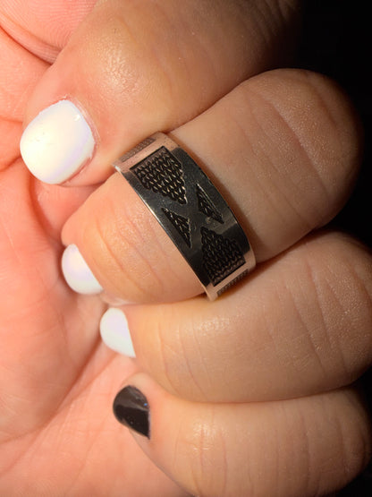 316L Stainless steel Men Unisex  Ring color Silver/Black