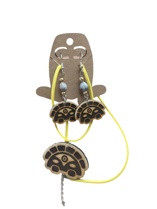 Taíno Moon Goddess earrings and necklace Set