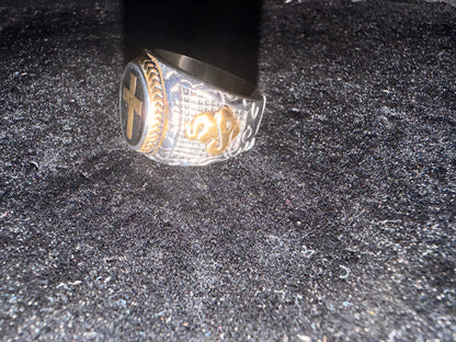 316L Stainless steel Cross Men Unisex  Ring color Gold/Silver/Black