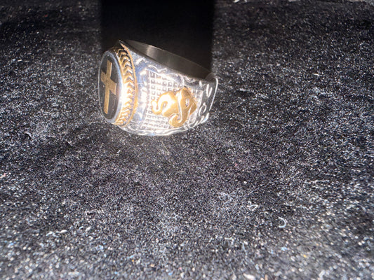 316L Stainless steel Cross Men Unisex  Ring color Gold/Silver/Black