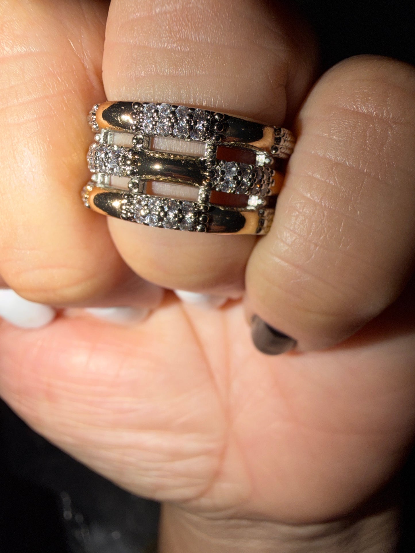 316L Stainless Steel Unisex Ring color Zirconia/Gold color