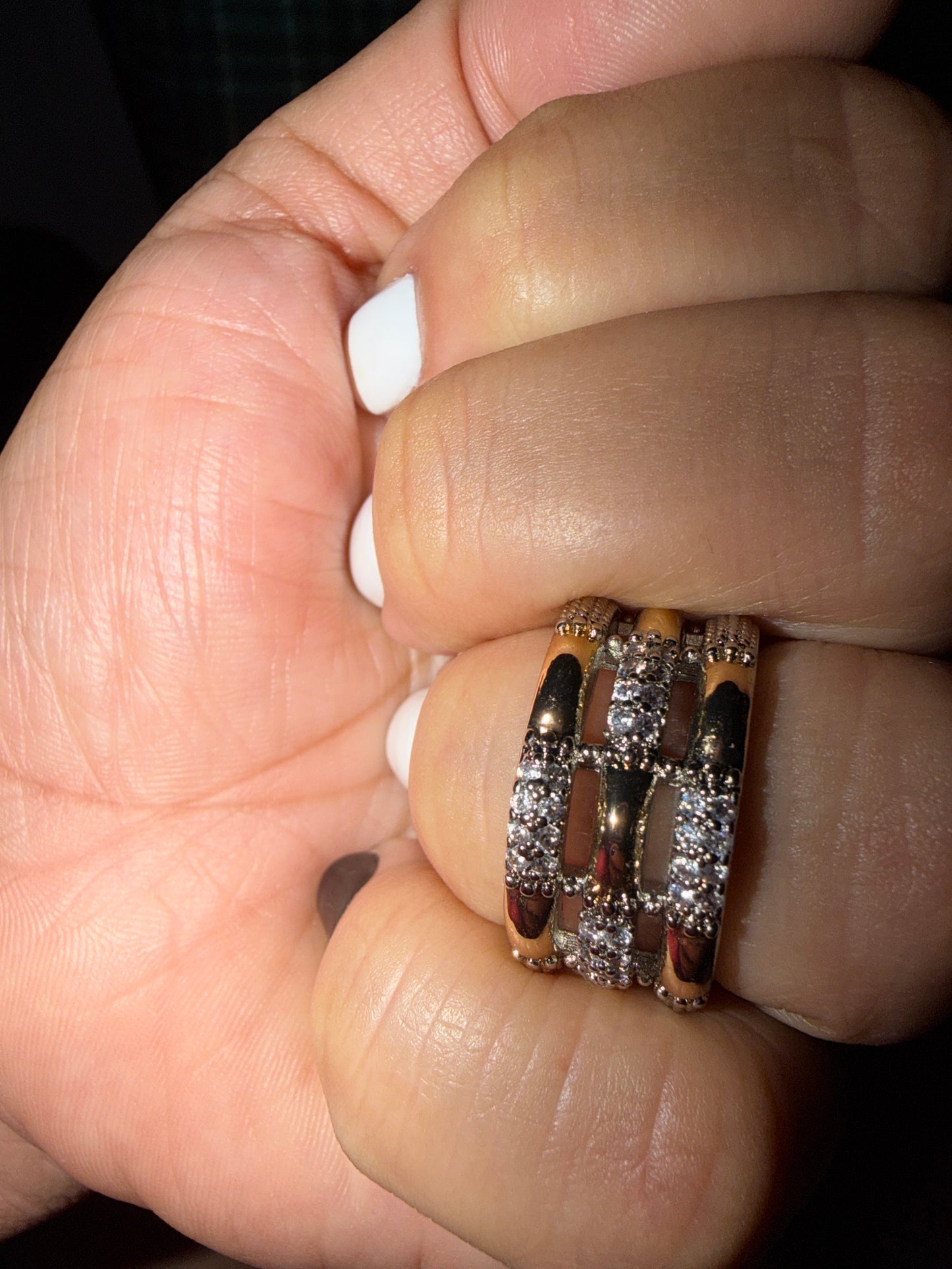 316L Stainless Steel Unisex Ring color Zirconia/Gold color