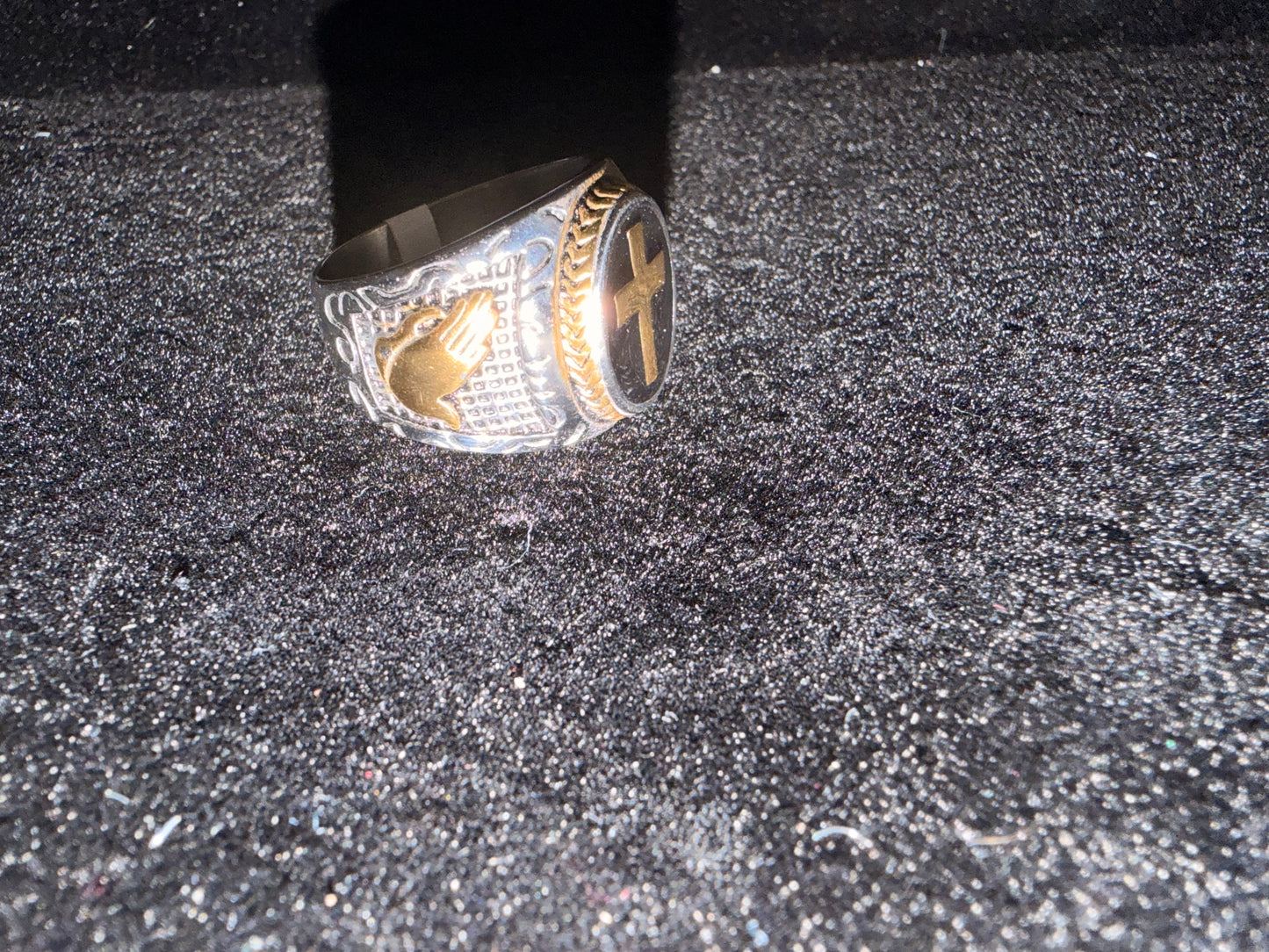 316L Stainless steel Cross Men Unisex  Ring color Gold/Silver/Black