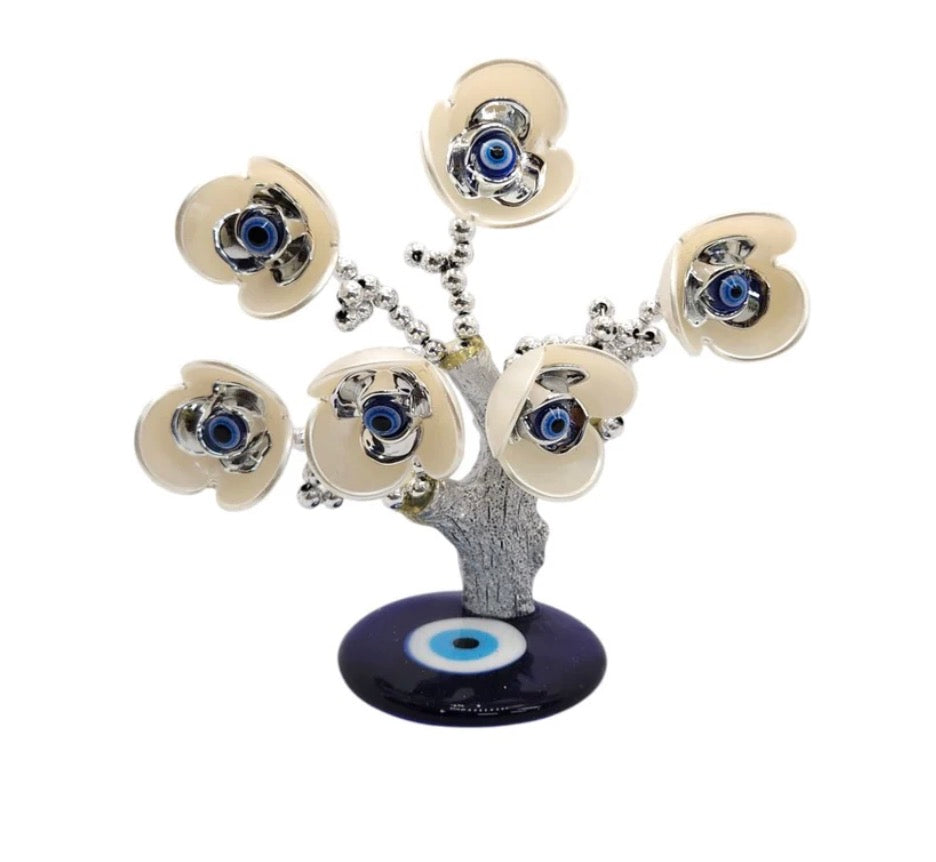 Lucky Tree  Glass Eye Base Tulip Flower Turkish Eye