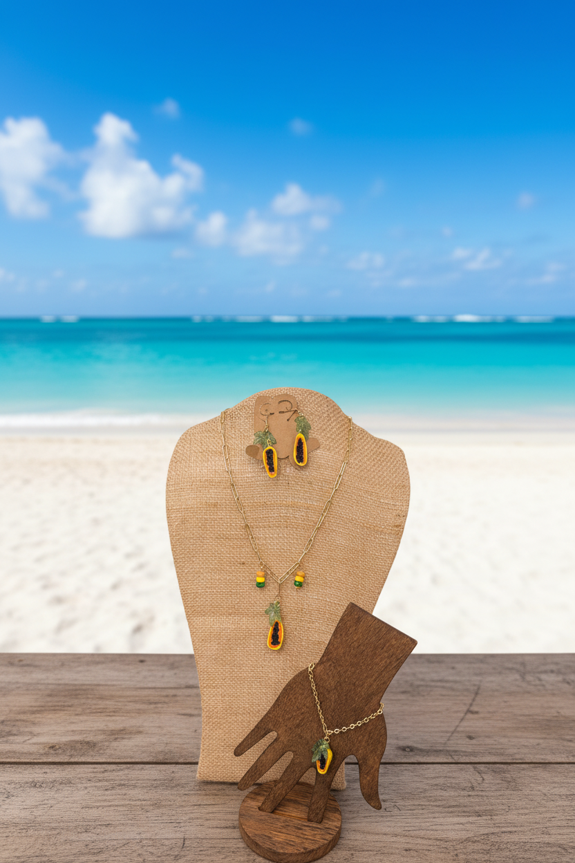 Papaya Encanto Set 🍃✨ Stainless Steel Gold Plated