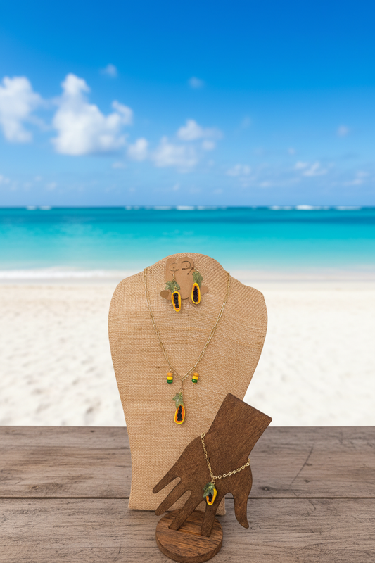 Papaya Encanto Set 🍃✨ Stainless Steel Gold Plated