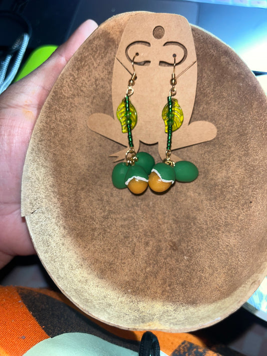 Quenepas, Limoncillo, Quenep Earrings - Pantallas de Quenepas Handmade