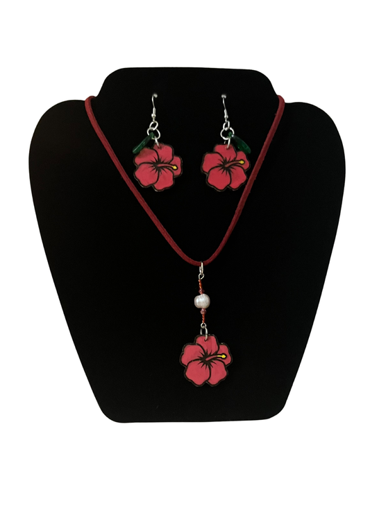 Flor de Maga earrings and neclace Set